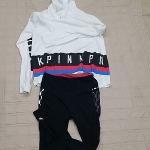 PINK jogging set large top medium pant